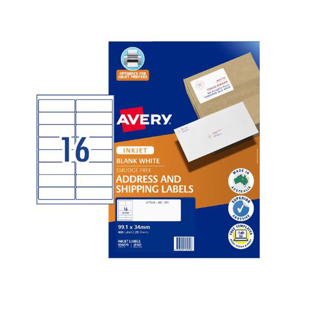 Avery InkJet Adres Etykieta 25pcs