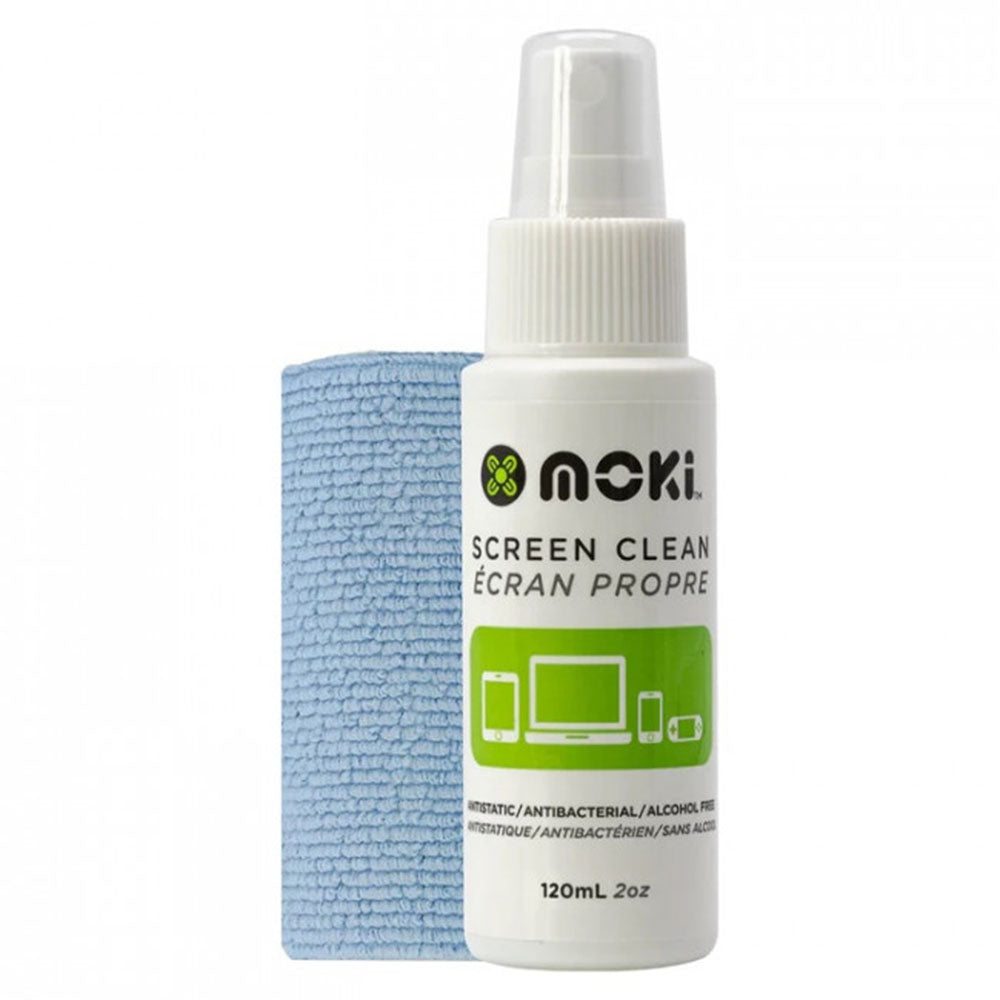 Spray per detergente per schermo Moki con panno microfibra