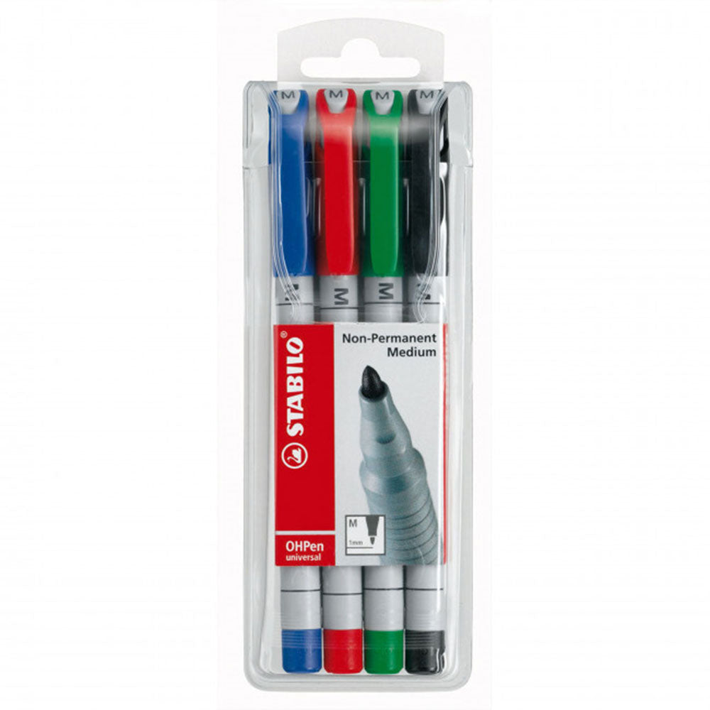 Stabilo OHPen Universal-Stiftmarker, 4 Stück