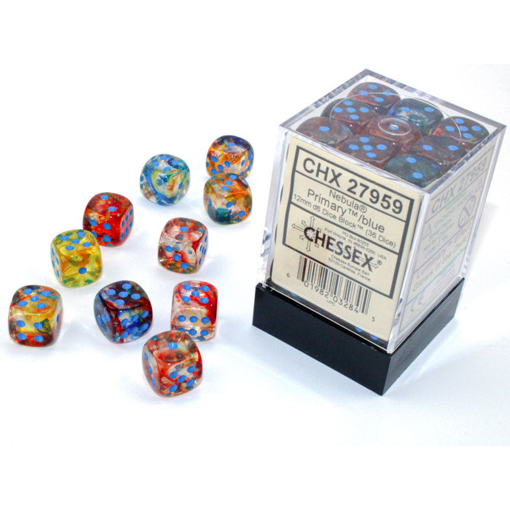 Nébuleuse Chessex 12 mm D6 Bloc de dés lumineux