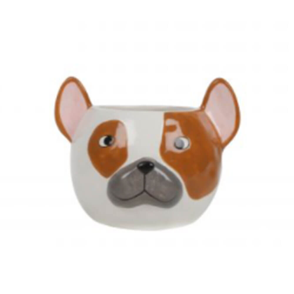 Franse Bulldog Dolomite Planter Pot