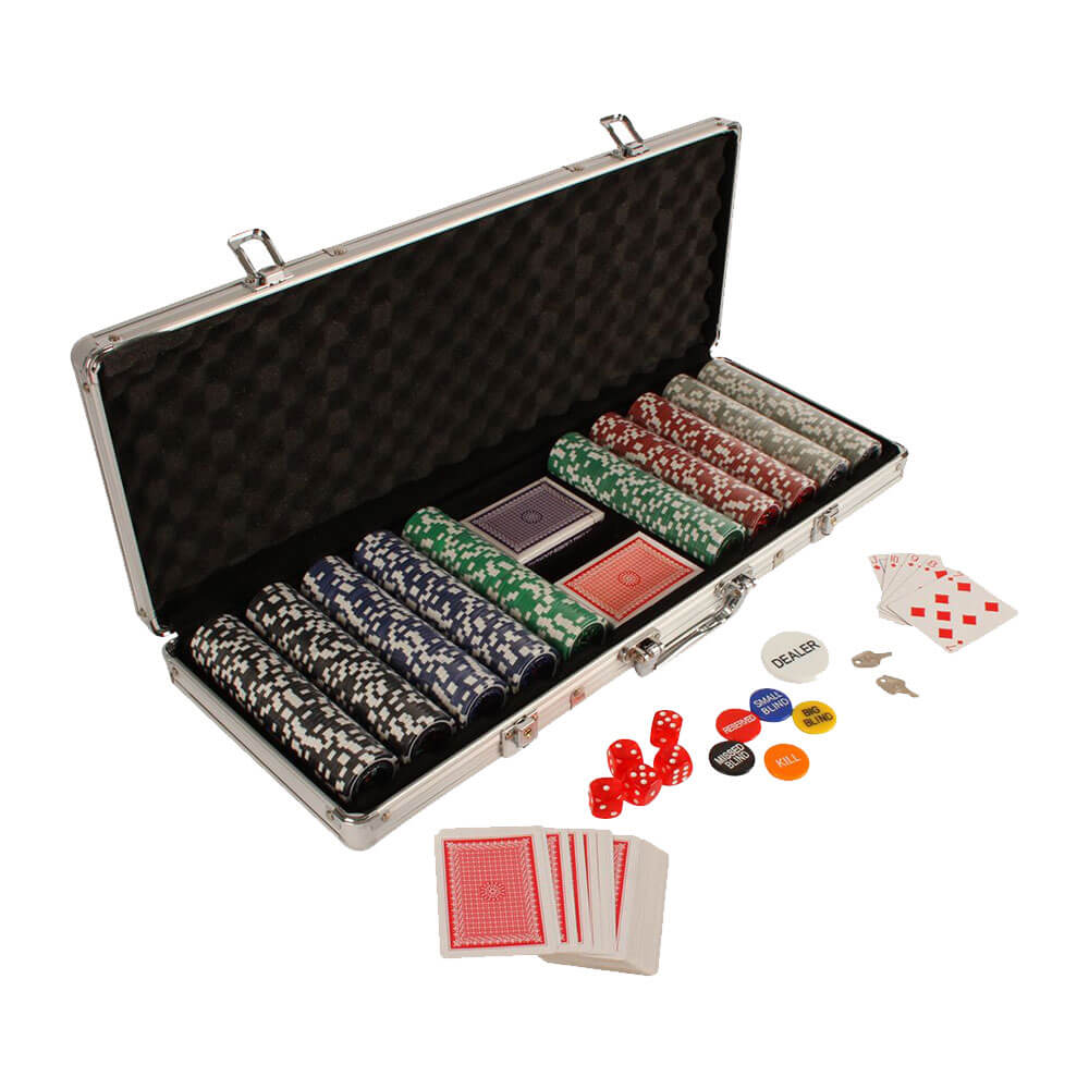 Jeu de jeu de poker avec étui de transport en aluminium