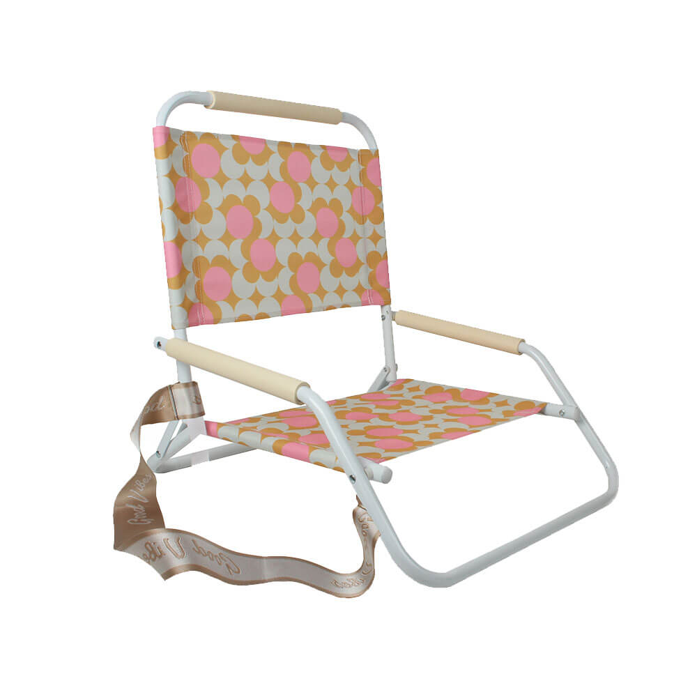 Vouwbare strandstoel met wit frame (60x58x50cm)