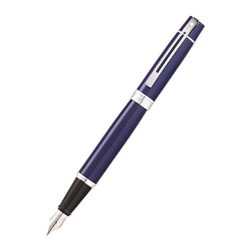 300 Blue Lacquer/Chrome Plated Pen