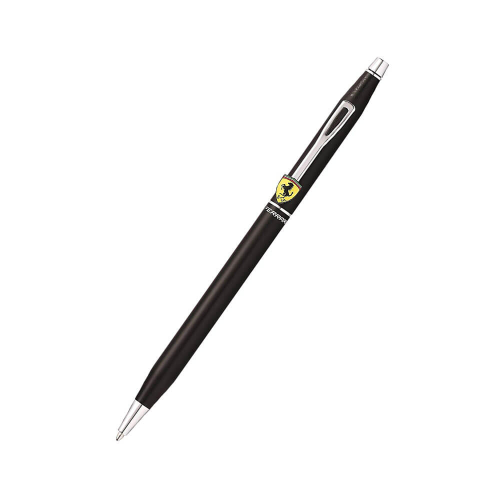 Ferrari Century Mat BLK Lacq Pen (BP w/ Blk Leather Pouch)