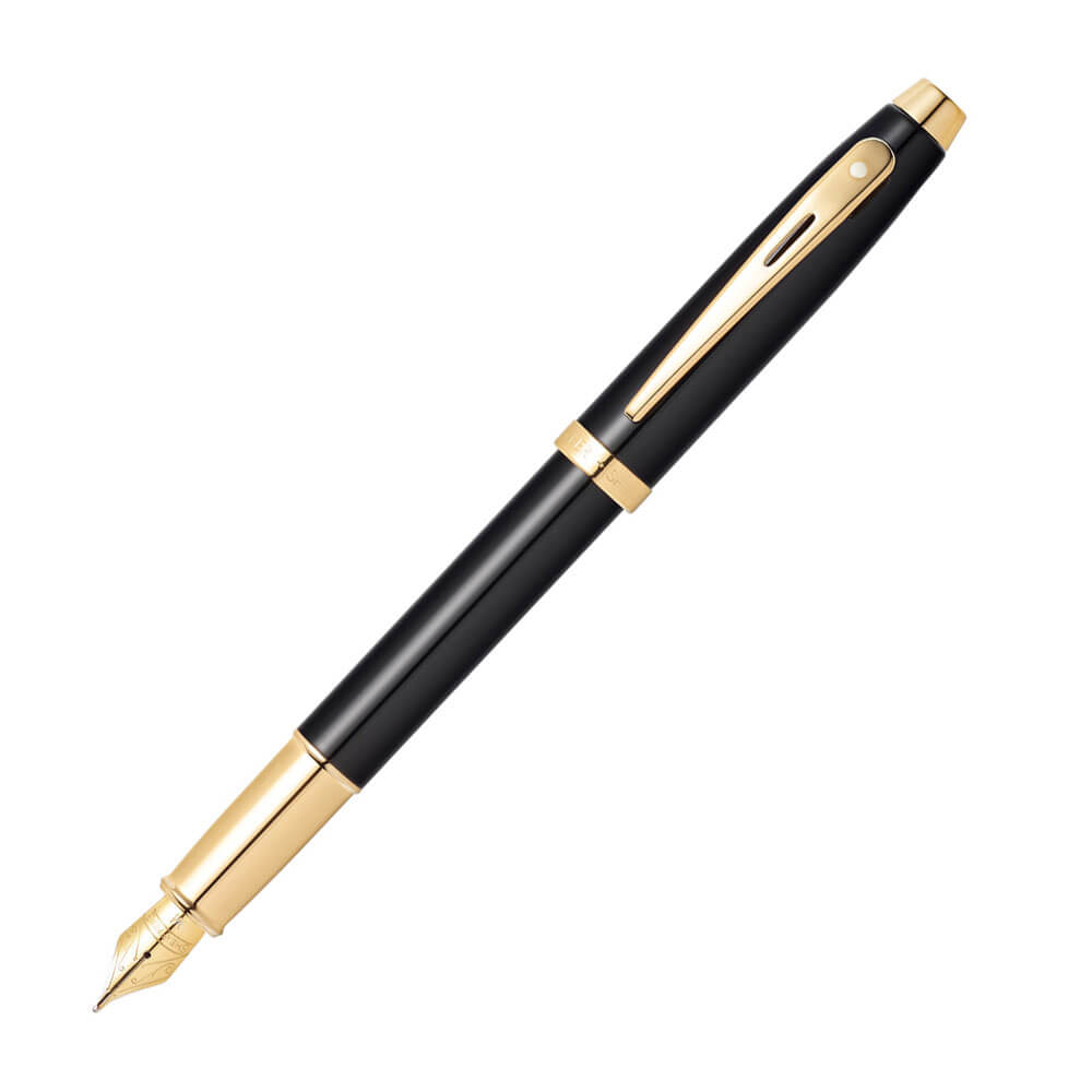 Sheaffer 100 laca negra con lápiz de fuente de oro