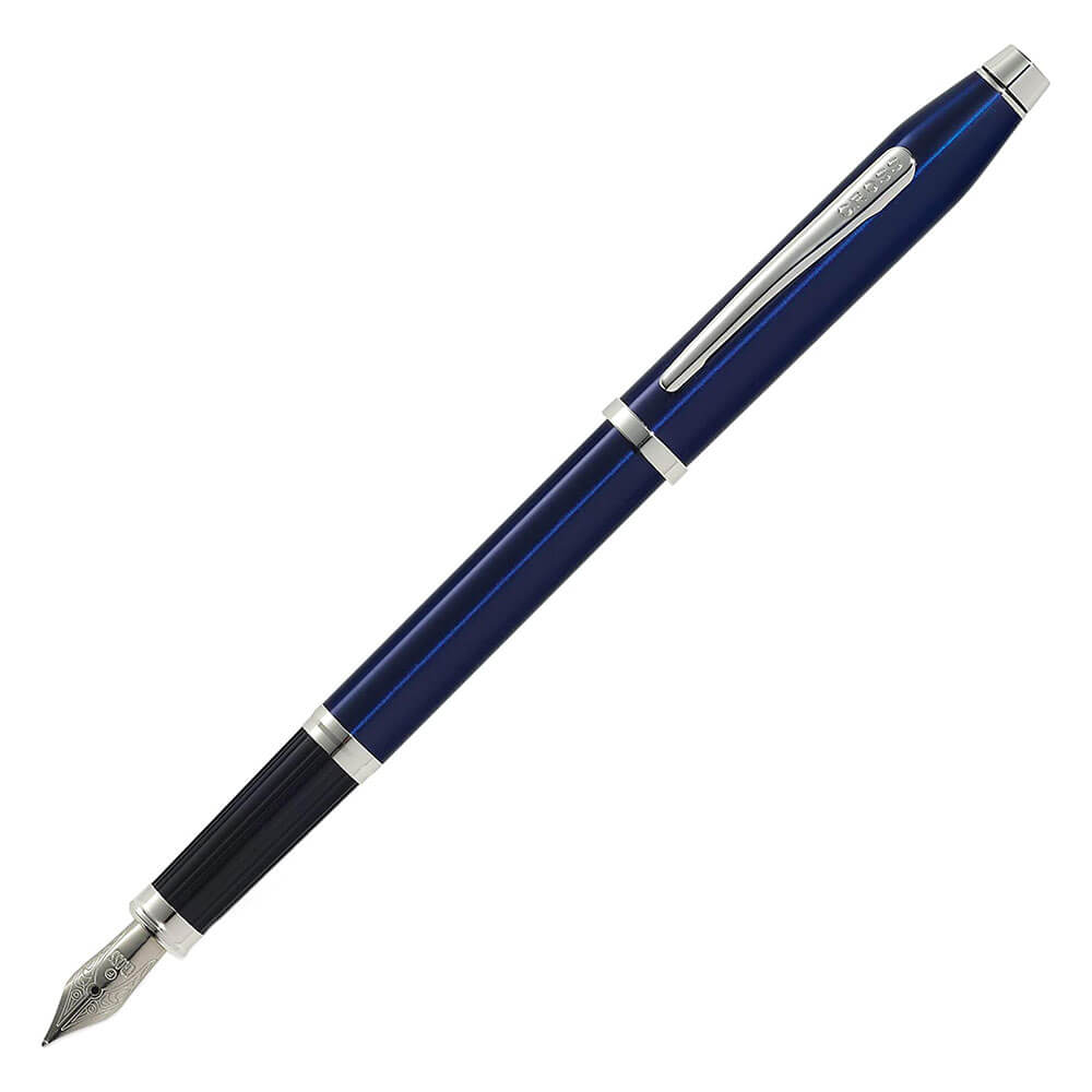 Century Ll Pen de fuente de laca azul con cromo PT