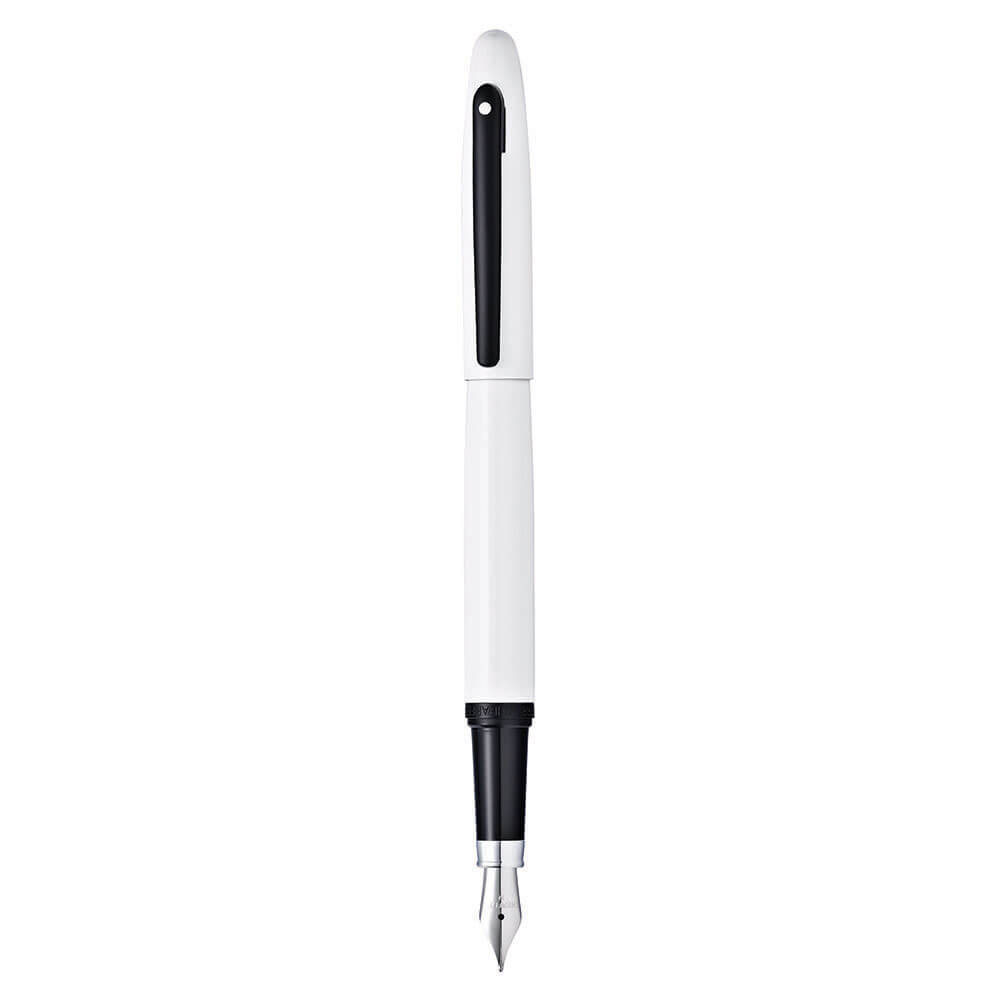 Sheaffer VFM White Lacquer en Black Fountain Pen