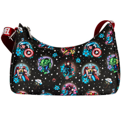 Marvel Comics Avengers Floral Tattoo Shoulder Bag