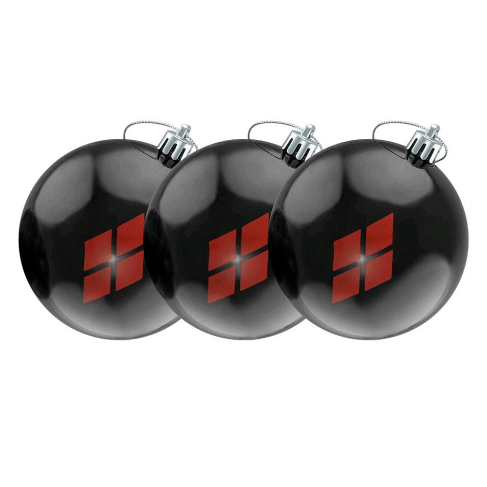 Batman Harley Quinn Diamond Pattern Xmas Bauble Ornament 3Pk