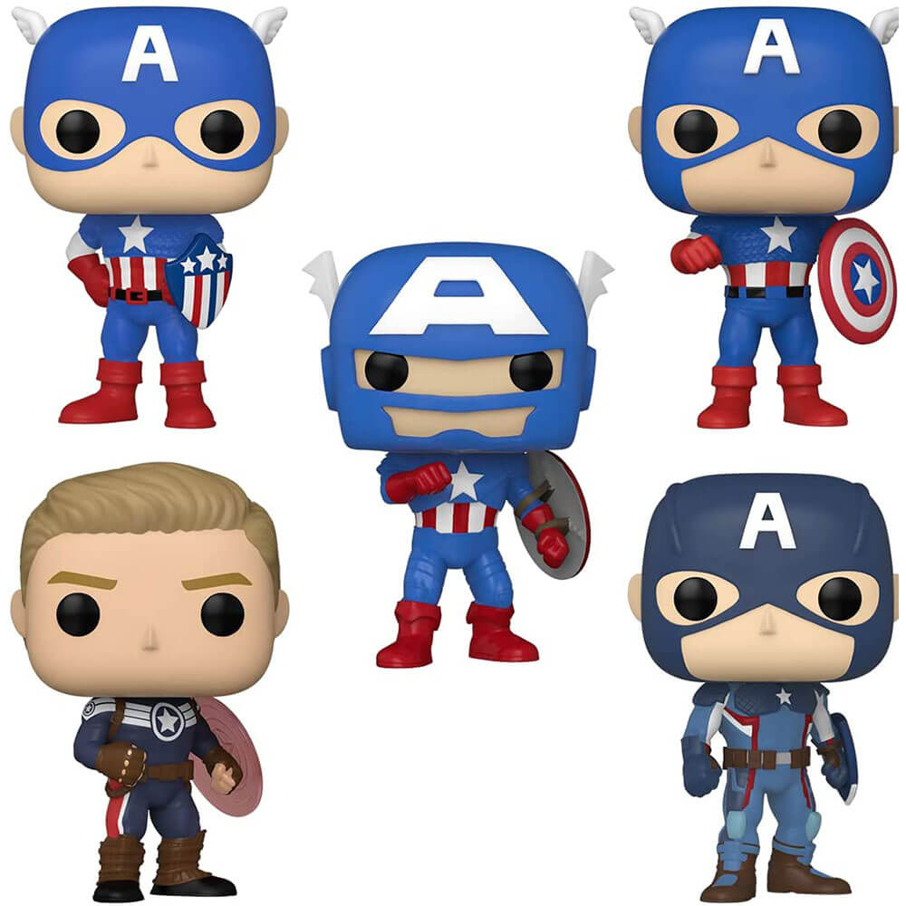 Captain America Through the Ages US Exclusive Pop! Vinyl 5Pk