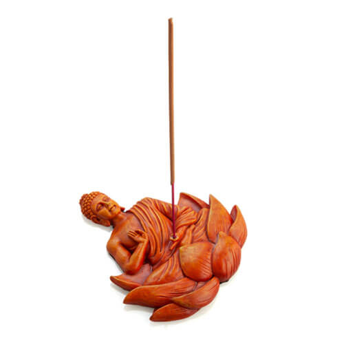 Orange Buddha Flat Incense Burner