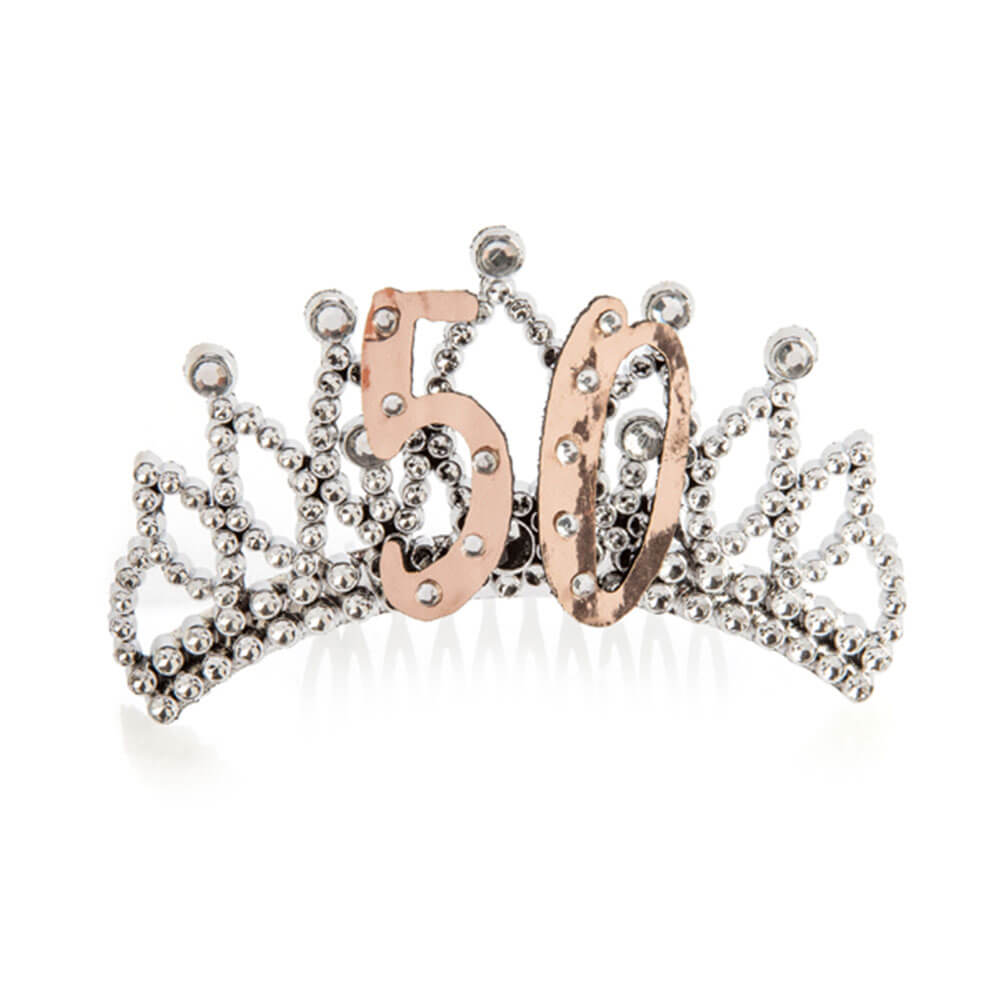 Rose guld og sølv tiara