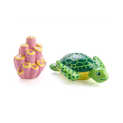 Turtle with Coral Salt & Pepper Set