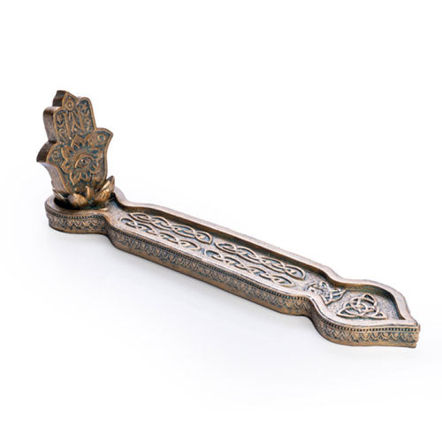 Hamsa Incense Burner Gold