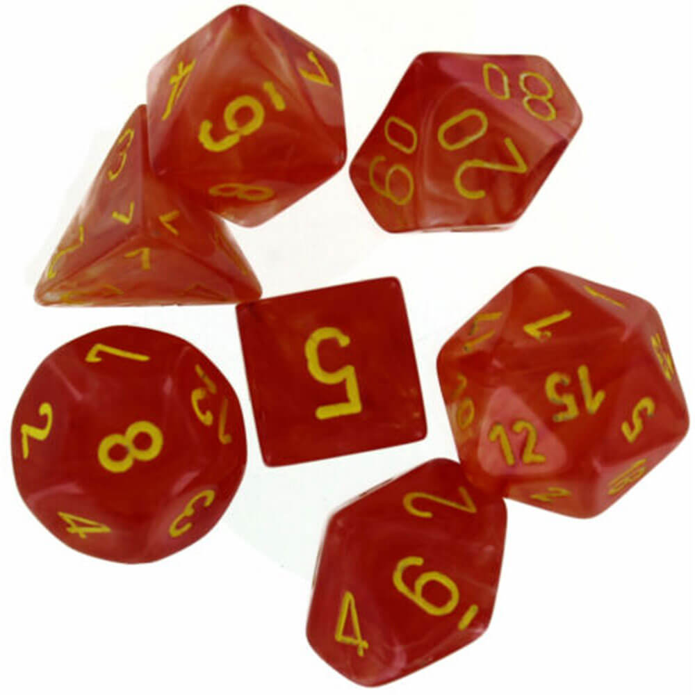 Chessex Polyhedral 7-Die Set Ghostly Glow Orange