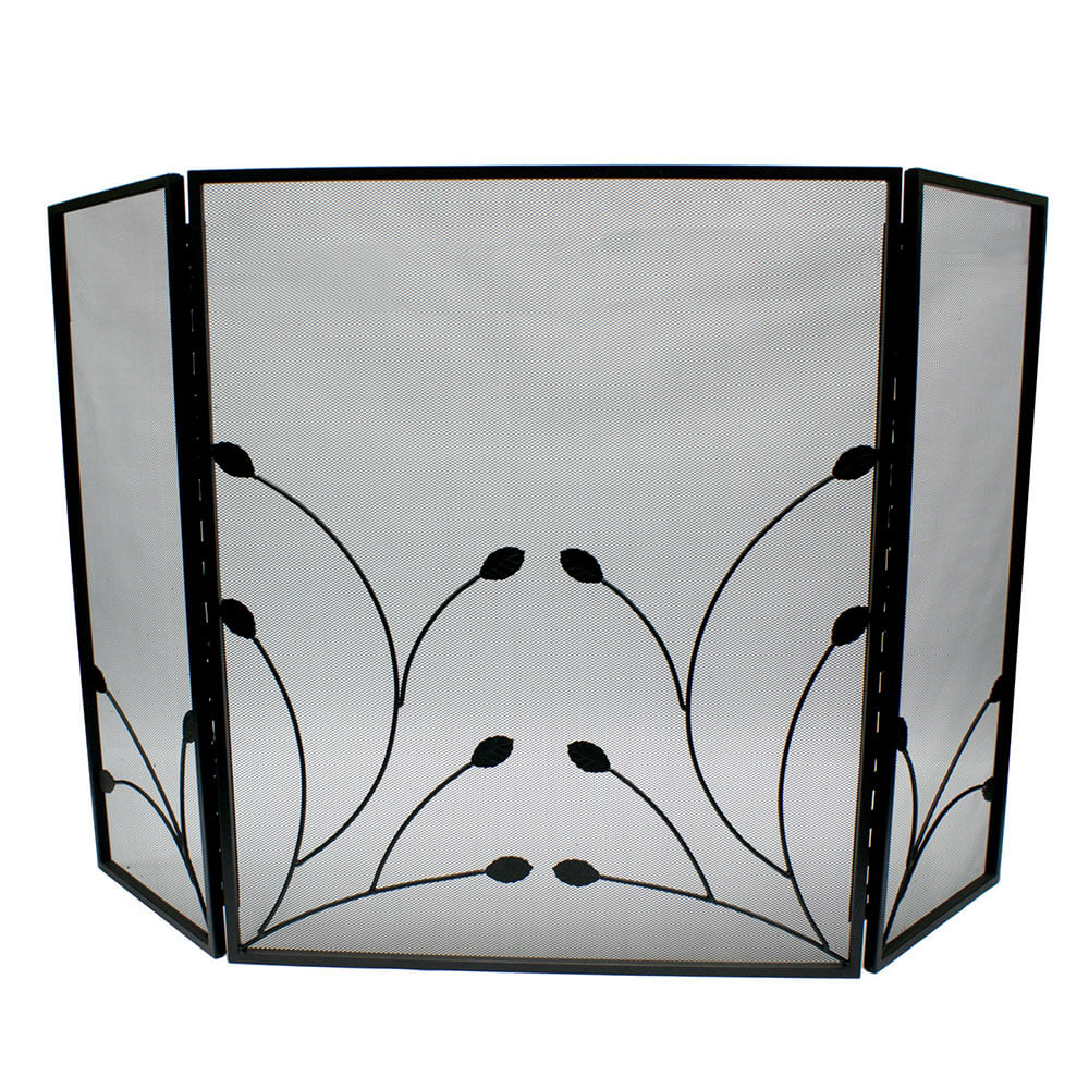 FireUp Heavy Duty 3 Fold Leaf Design Fire Screen (79cm H)