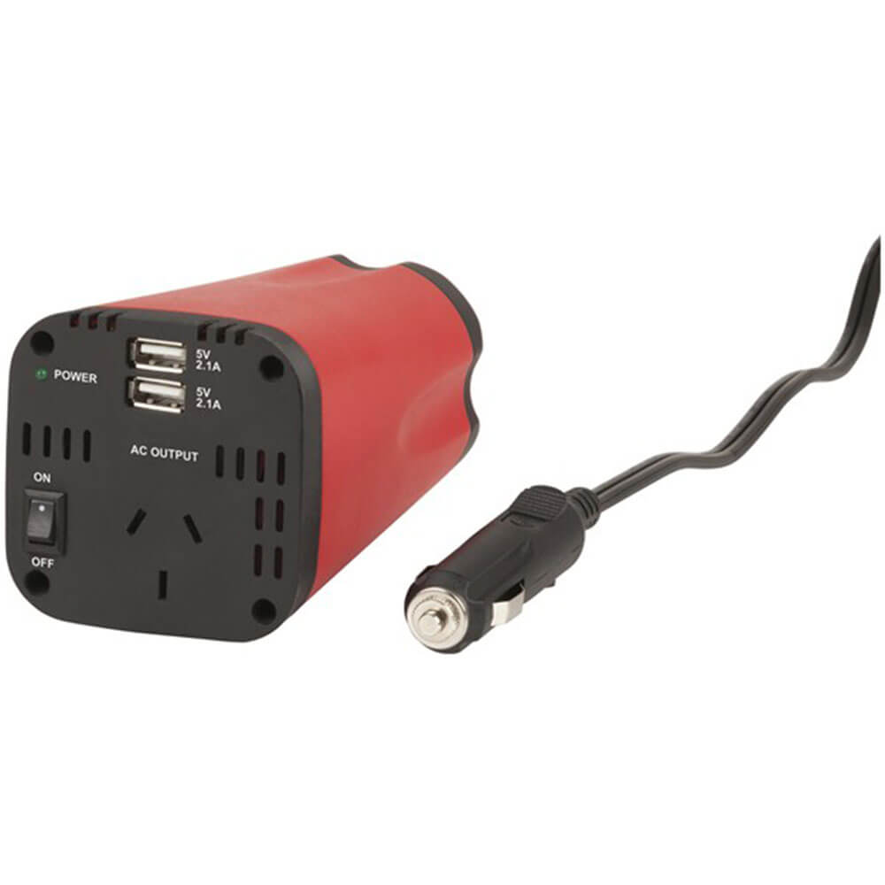 150W Cup-Holder Inverter w/ Dual USB Charging