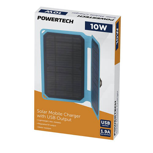 10W Solar Mobile Charger with USB Output and 1m Cable