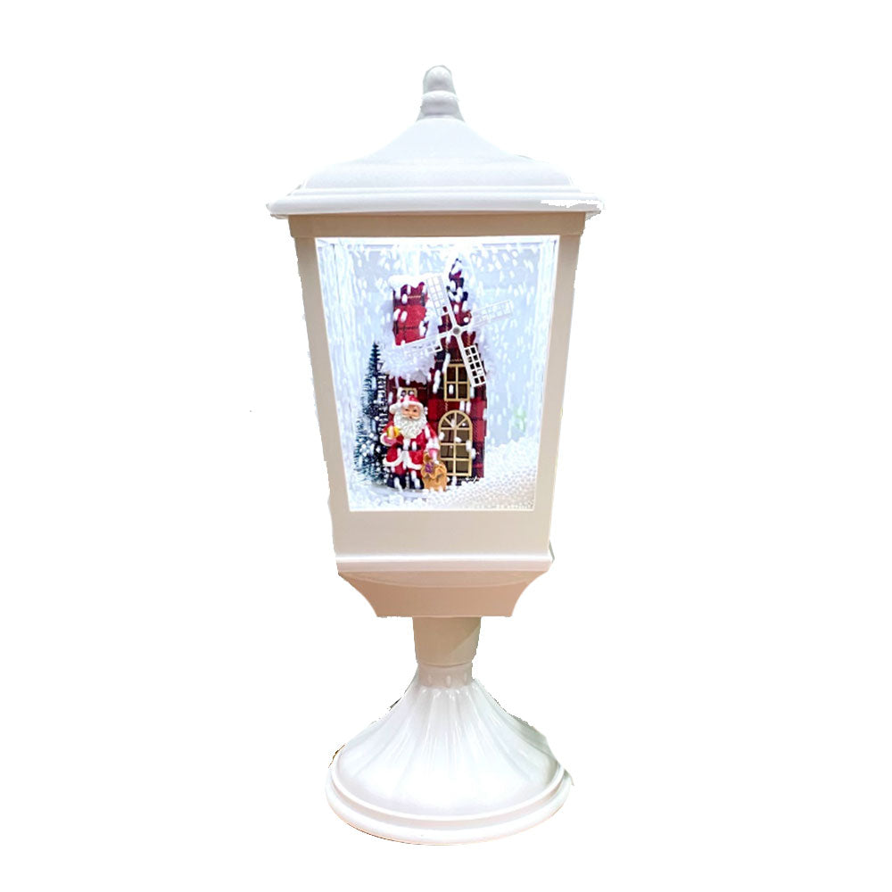 Led Lantern Land W/ Santa's House & Windmill