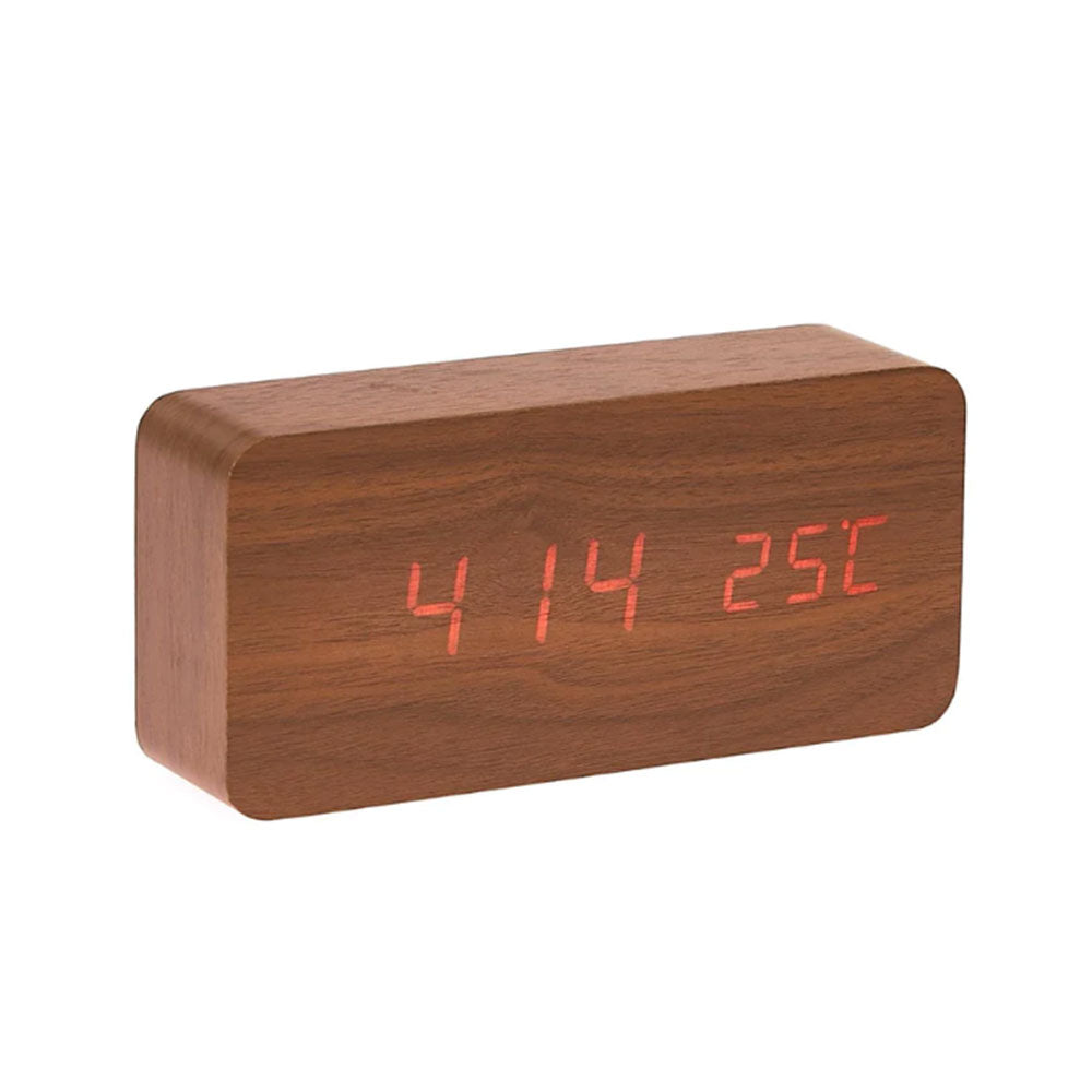 LED Cuboids Table Clock w/ Temperatur Display