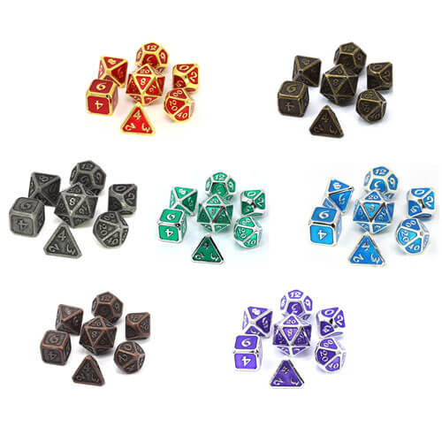 Dice Metal Set Polyhedral Mythica