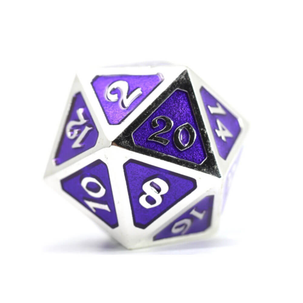 D20 dice metal mythica platinum (single)