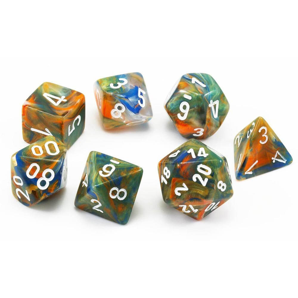 D7-Die Set Dice (7 dobbelstenen in weergave)