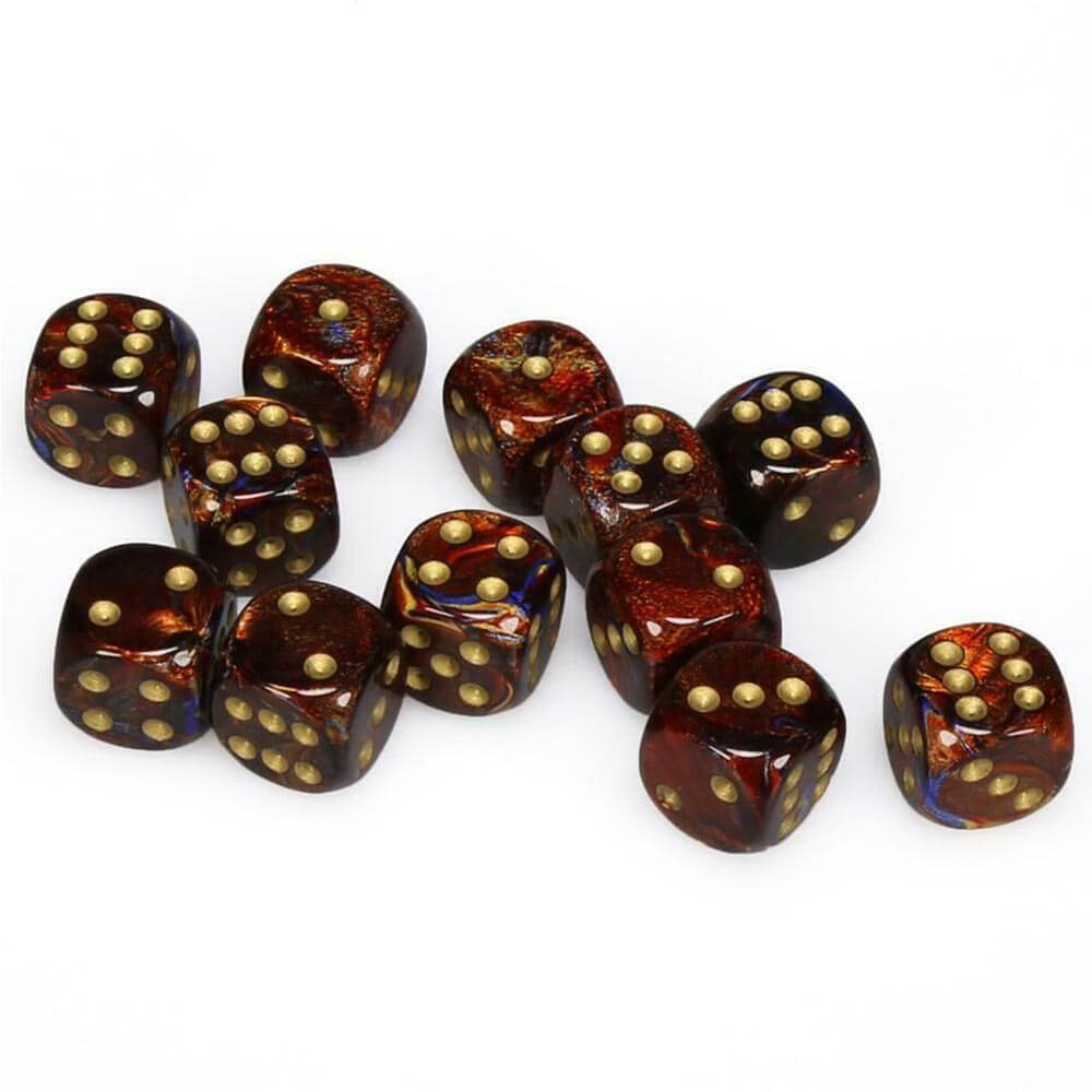 D6 DICE SCARAB 16mm (12 DICE)