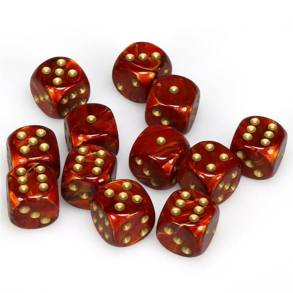 D6 DICE SCARAB 16mm (12 DICE)