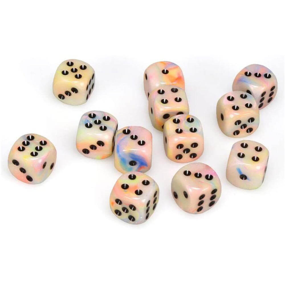 D6 DICE FESTIVE 16MM (12 DICE)