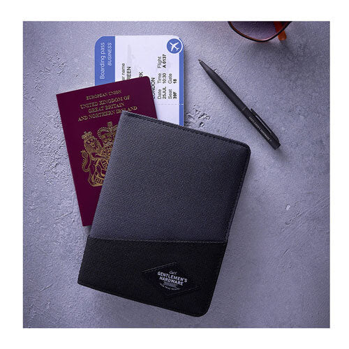 Gentlemen's Hardware Black & Grey Travel Wallet