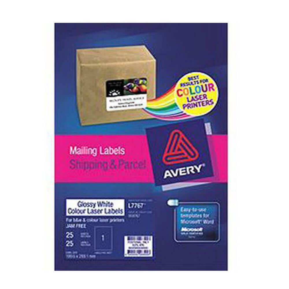 Avery Gloss Lase Laser White (25pk)