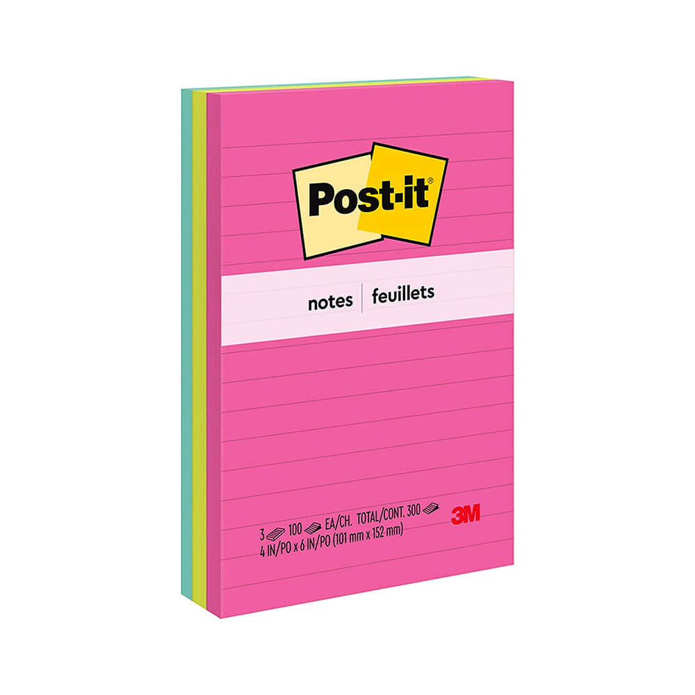 Note post-it 98x149mm assortito (3pk)