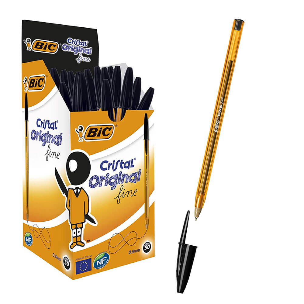 Bic Cristal Original feiner Kugelschreiber, 0,8 mm, 50 Stück