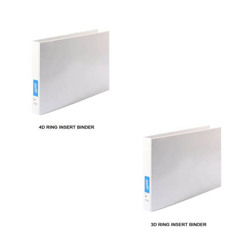 Bantex Landscape Insert Binder White 25mm A3