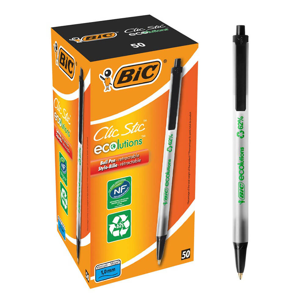 BIC ECOLUTIONS CLIC Ballpoint Pen 1,0 mm (50pk)