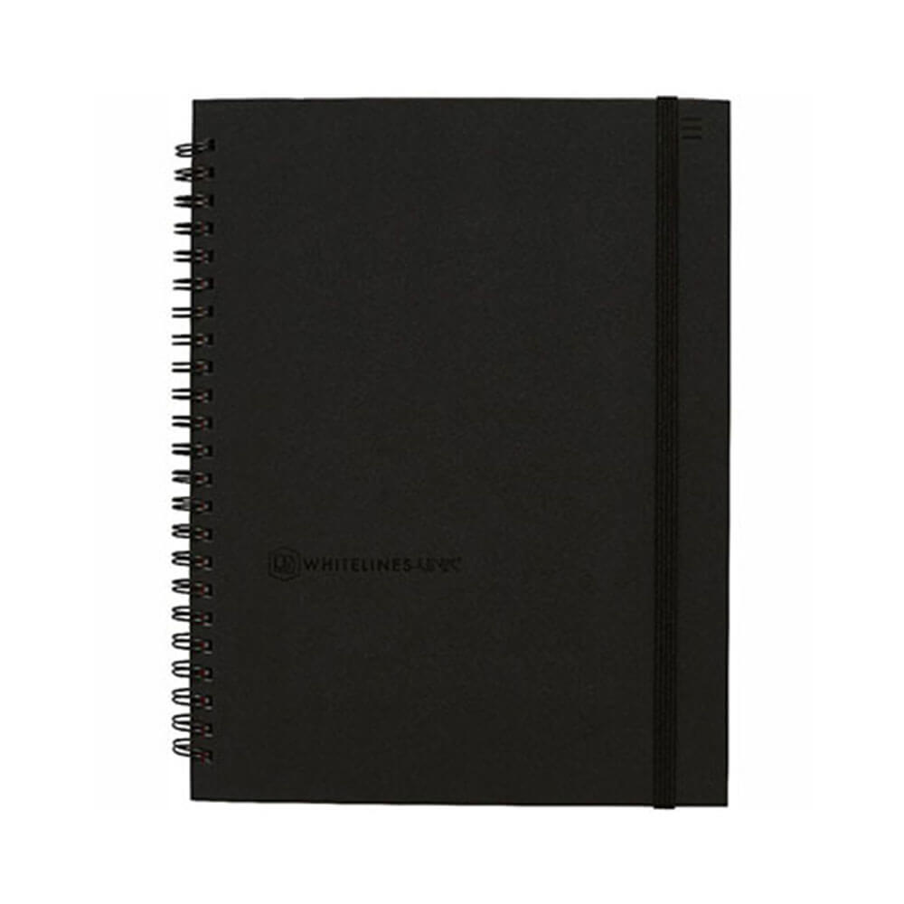 Página de cuaderno espiral de las líneas blancas A5 Black 160 Página