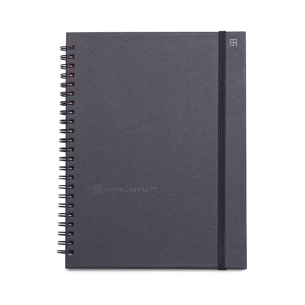 Página de cuaderno espiral de las líneas blancas A5 Black 160 Página