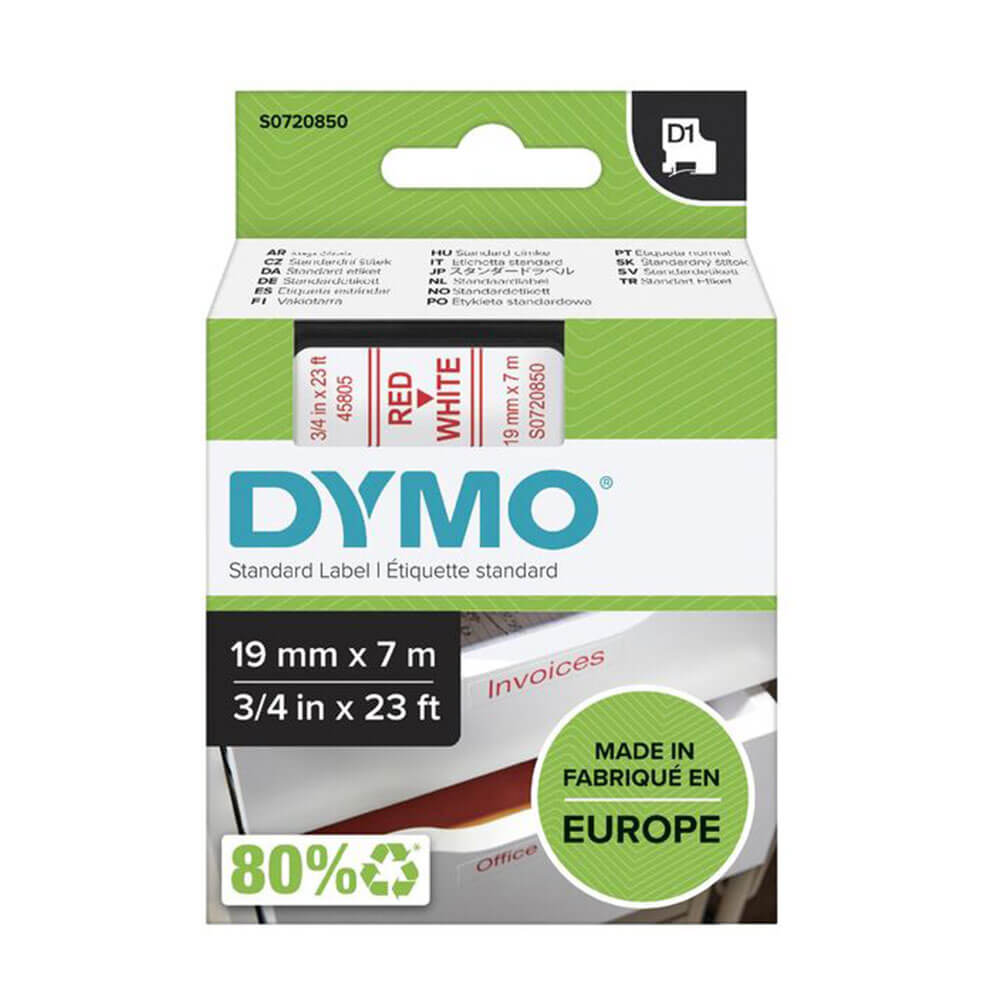 Étiquette de bande Dymo D1 19 mmx7m