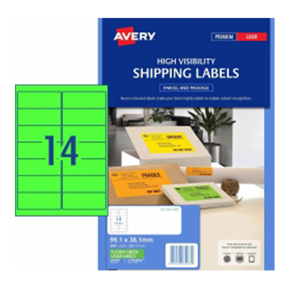 Étiquette d'expédition Avery High Visibility 25pk 14 / feuille