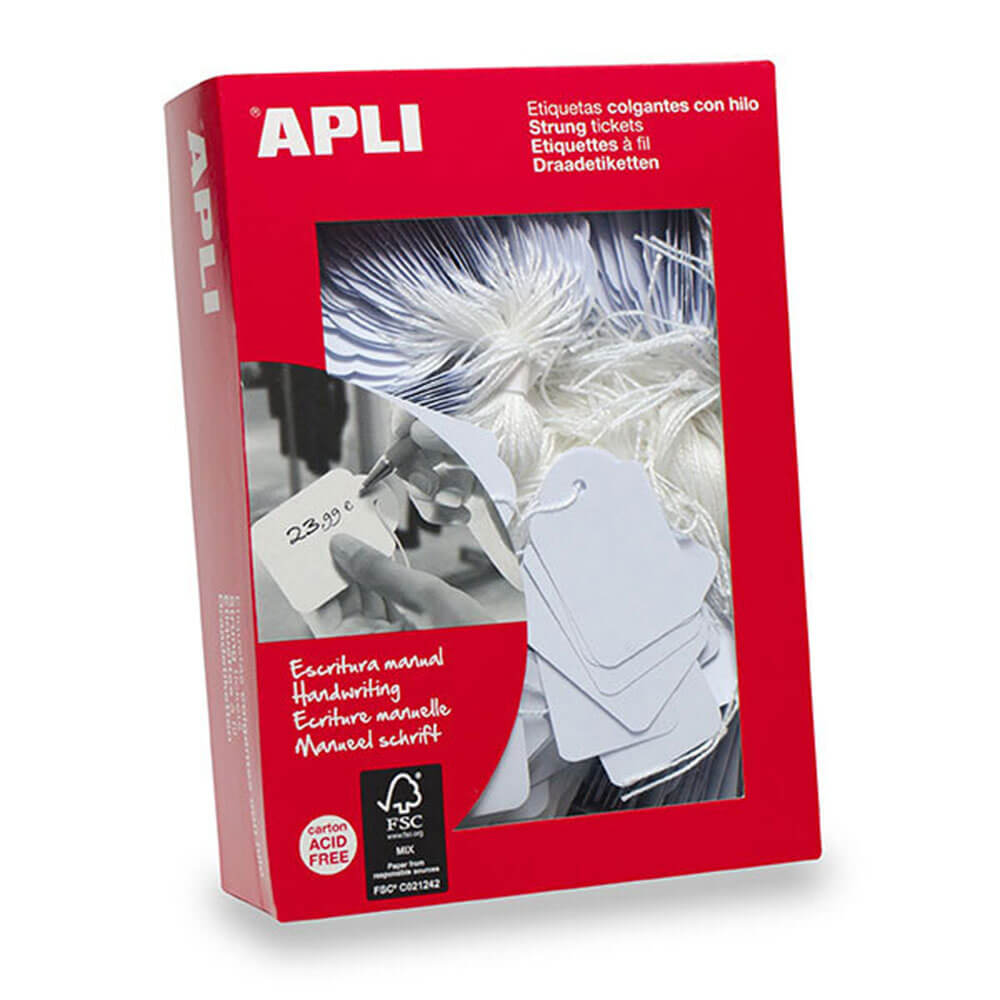 Apli merchandising tags hvid 500pk