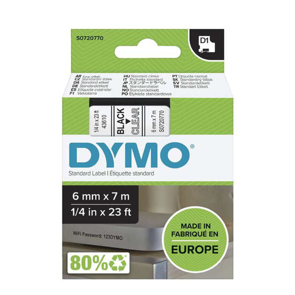 Dymo D1 Tape Label 6mmx7m