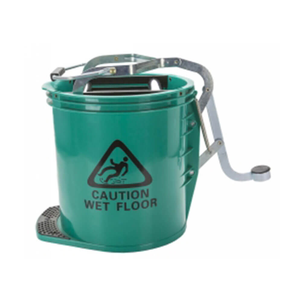 CleanLink Heavy-Duty Metal Wringer Mop Bucket 16L