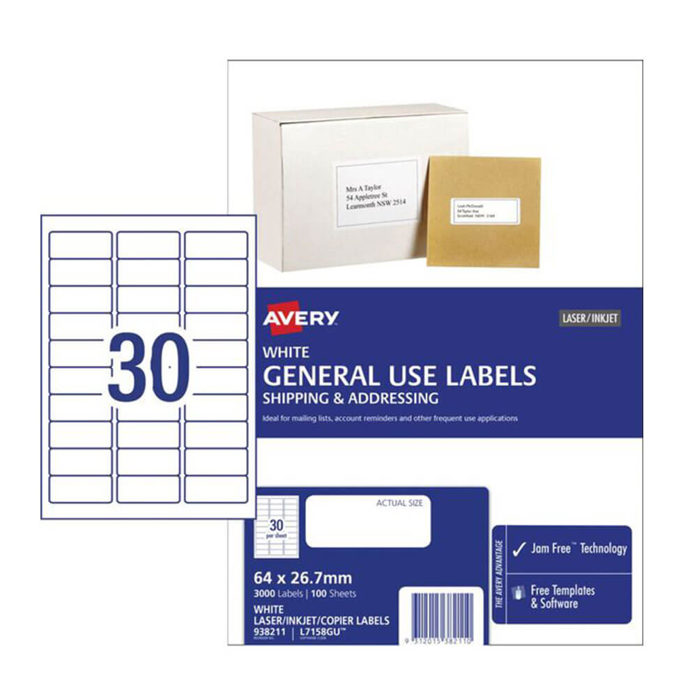 Avery Copier/Laser Label 100pk