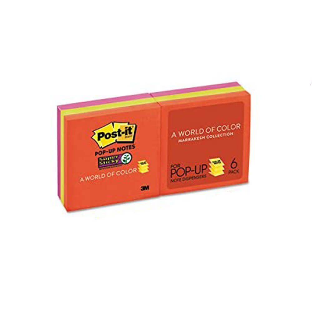 Post-it Super Sticky Pop-Up Notes 76x76mm (6pk)