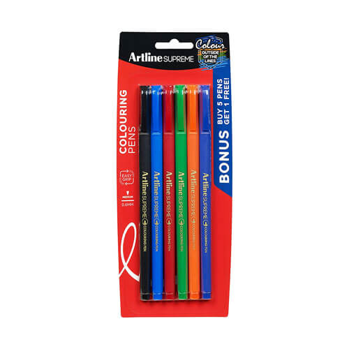 Artline Supreme Fineline Pen 0.6mm (6pk)