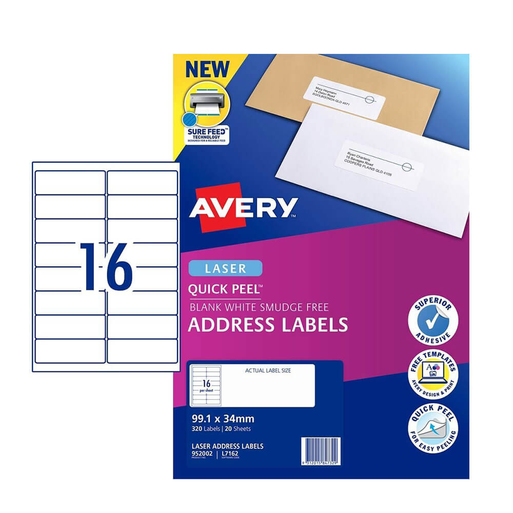 Etikett Avery Laser Retail Pack (20pk)