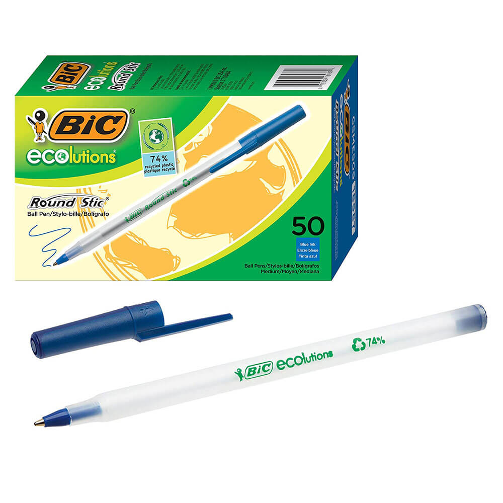 BIC ECOLUTIONI rotondo STIC Ballpoint Pen 1,0 mm 50pk