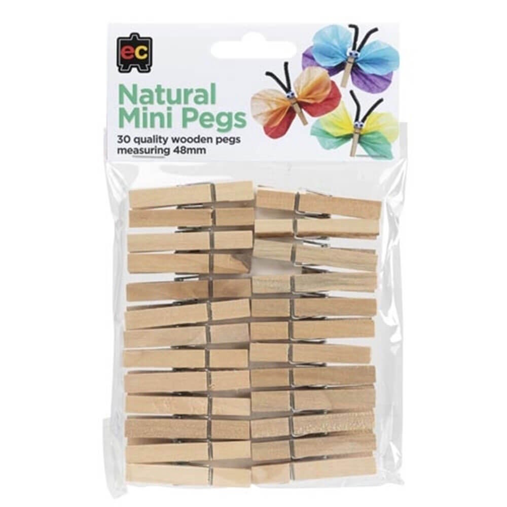 EC Wooden Mini Pegs 48 mm (30pk)